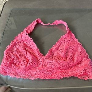 Aerie Hot Pink Adjustable Halter Bralette